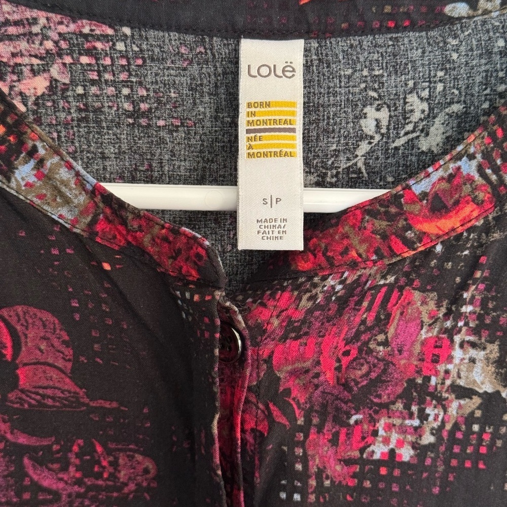 Lole Jesse Floral Black and Pink Women's Top - Picture 8 of 9